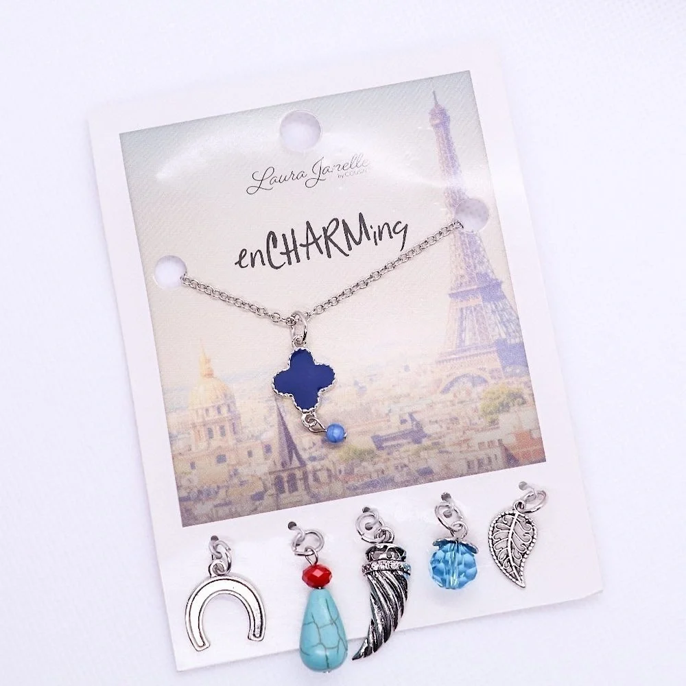 Cross Charm Necklace with Multiple Charms
